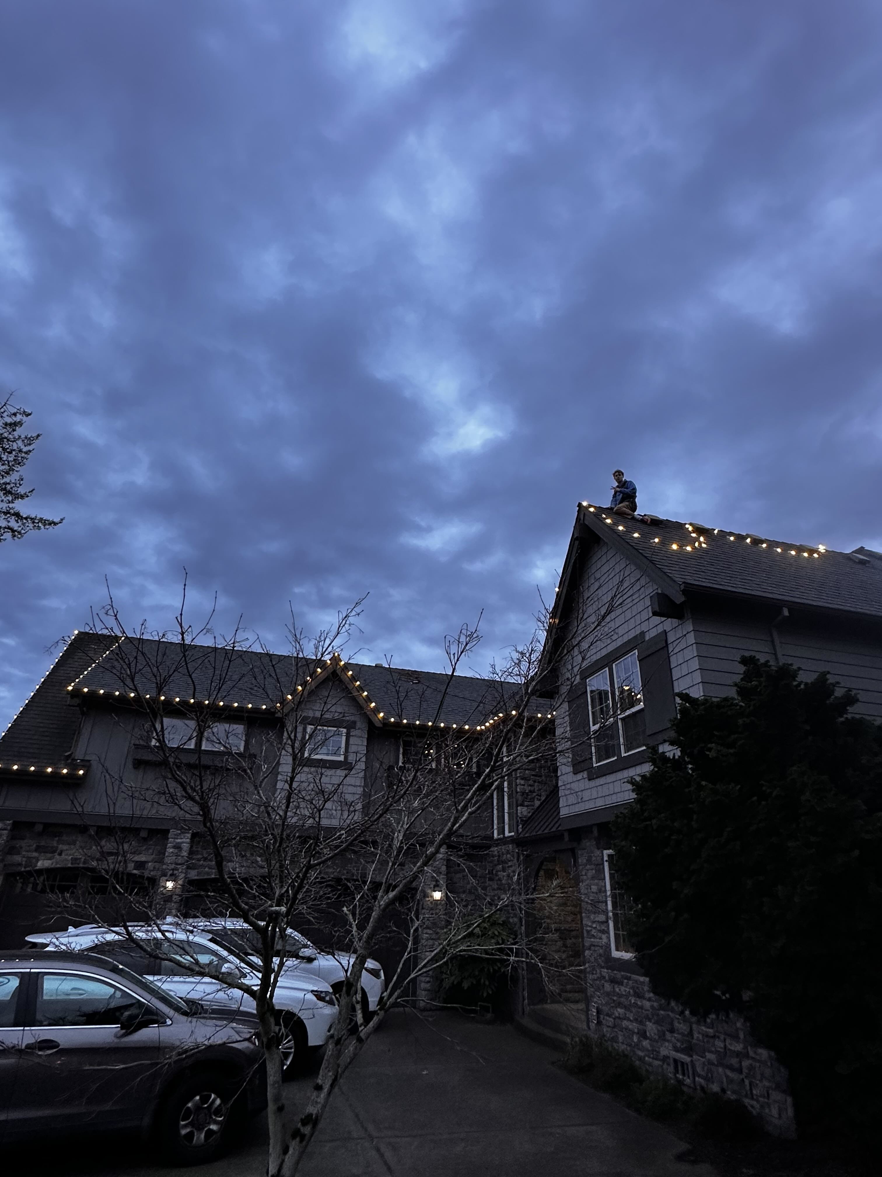 Dabo's NW team installing Christmas lights
